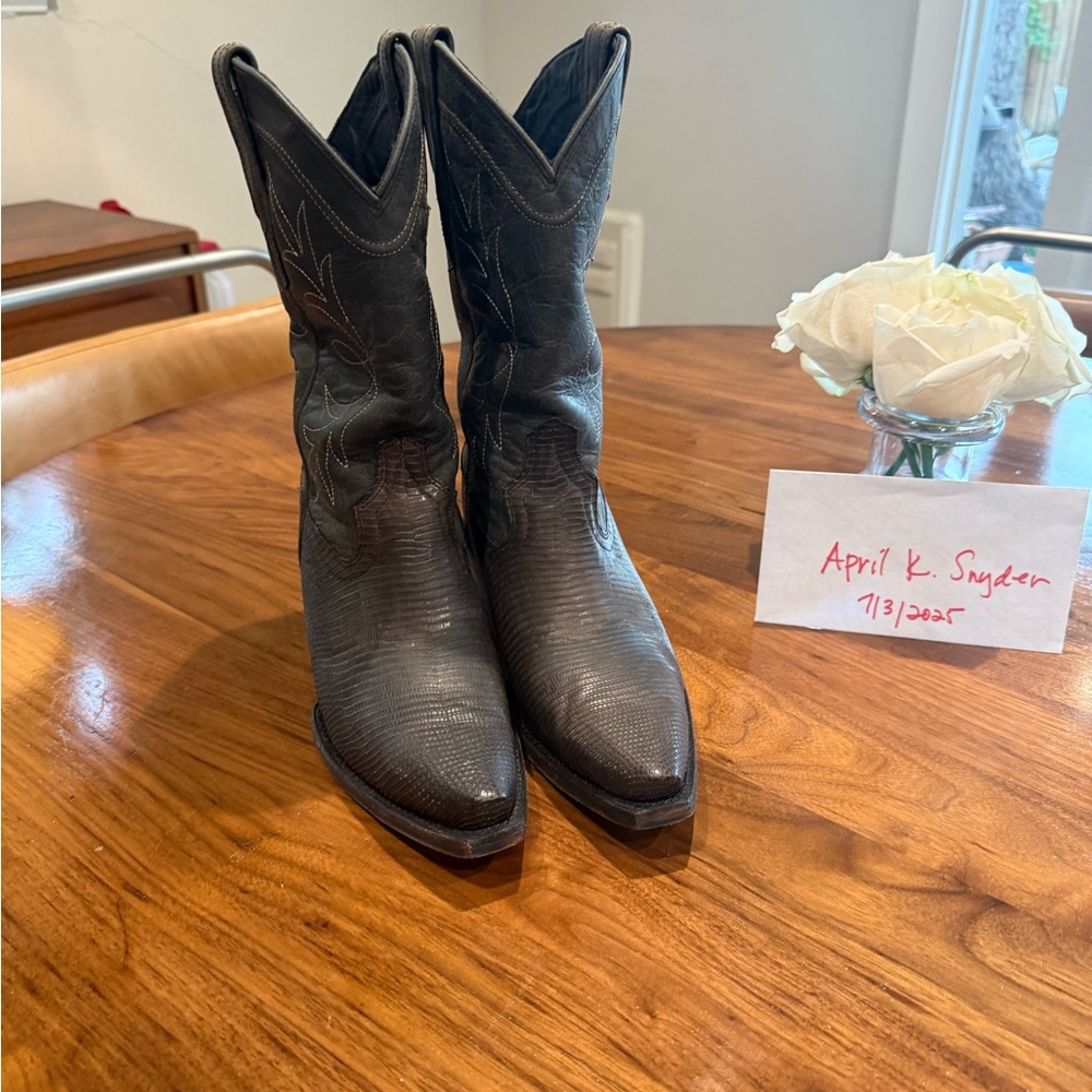 Tecovas Sadie Midnight Relics lizard boot size 6 worn once